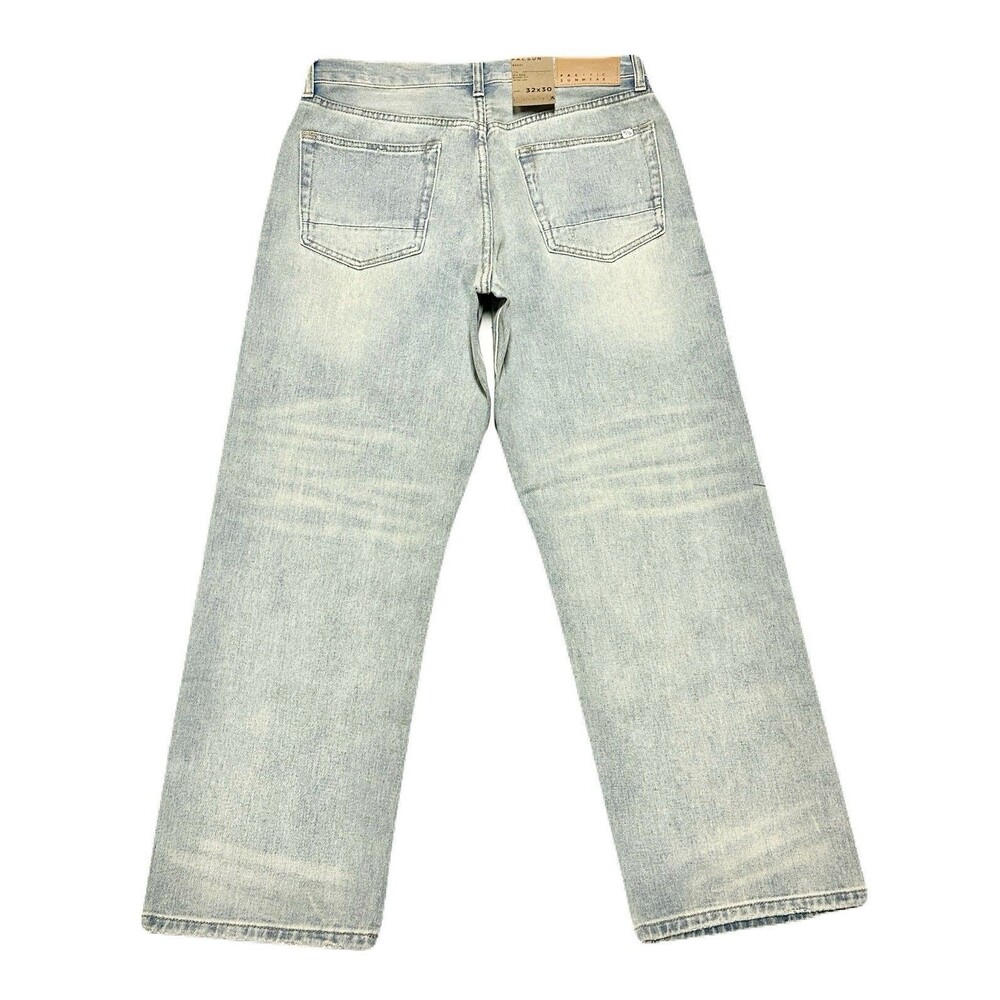 NEW Pacsun Mens Size 32x30 Pacsun Dylan Distressed Baggy Jeans Light Blue Tinted - Picture 6 of 12